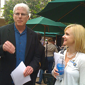 Two superstars of evolutionary psychology—David Buss from U.T. Austin and Martie Haselton from UCLA—both of whom study sexual attraction and relationships from an evolutionary perspective, confer on their latest data. In years to come Haselton will get to personally test her theories teasing apart nature and nurture on her own newly-born twins.