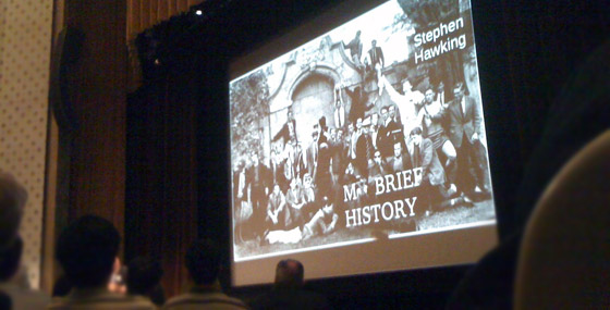 title slide from Stephen Hawking's My Brief History lecture at Caltech