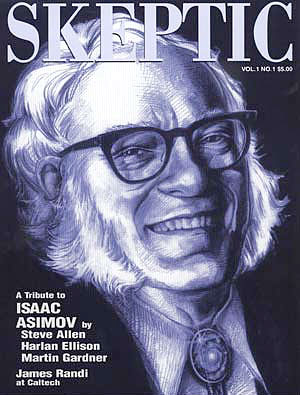 Isaac Asimov on the cover of Skeptic magazine