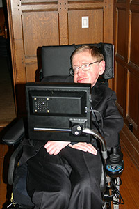 Hawking in his computer chair