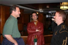 Brian Dunning, David Vienna and Ryan Johnson, Preparing to hunt for ghosts aboard the Queen Mary