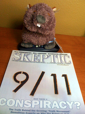 wombat reading Skeptic magazine